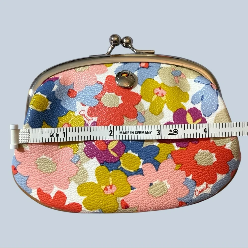 Coach Peyton Floral Kiss-Lock Coin Purse - Multicolor, NWOT - Picture 5 of 8